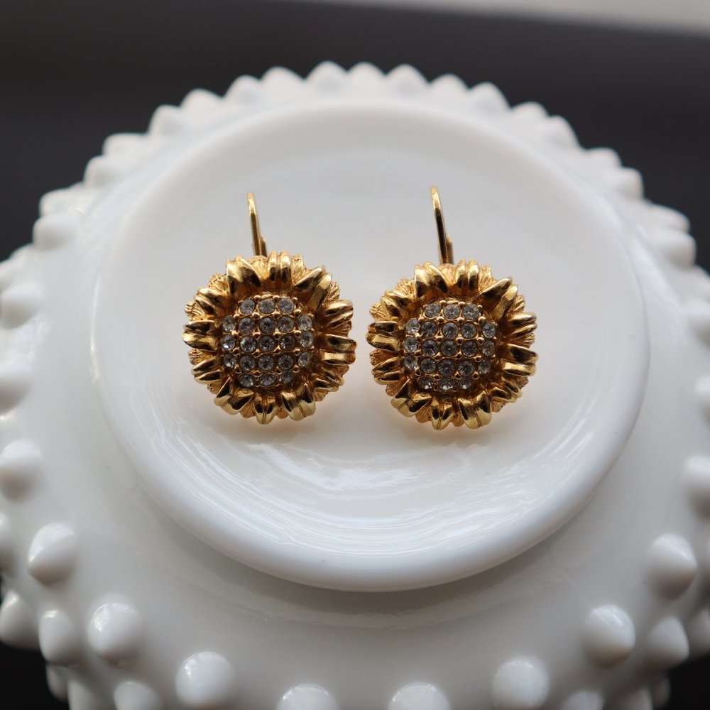 Vintage MOD Earrings Sunflower
